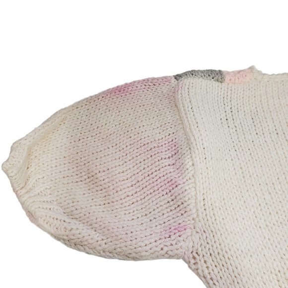 VTG Chelsea Place S/S Hand Knit Sweater Pastel Colorblock Abstract Wearable Art - Picture 6 of 6